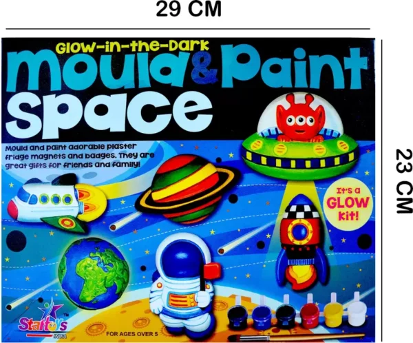 4M Glow-in-The-Dark Mould & Paint Space | Kunstleker | Kunstleker gave til barn og tenåringer, jenter og gutter - Bilde 2