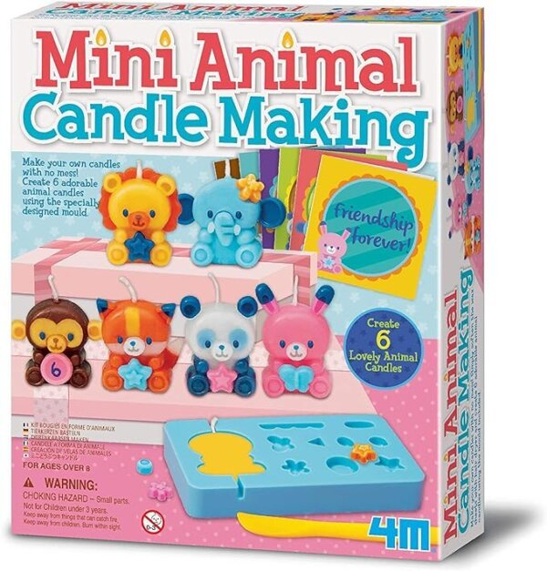 4M Mini Animal Candle Making | Kunstleker | Kunstleker gave til barn og tenåringer, jenter og gutter