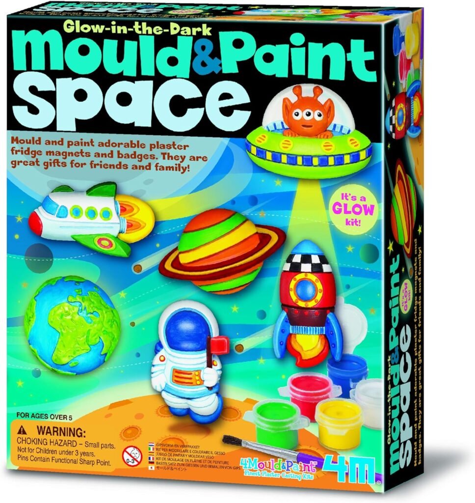 4M Glow-in-The-Dark Mould & Paint Space | Kunstleker | Kunstleker gave til barn og tenåringer, jenter og gutter