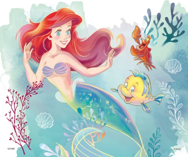 Trepuslespill Prinsesser Little Mermaid 15 Biter | Puslespill for barn fra 2 år og oppover - Trygge og holdbare førskoleleker for barn - Pedagogisk puslespill