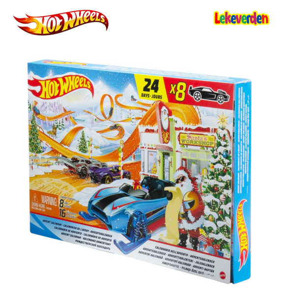 Hot wheels julekalender - 24 overraskelser - 6 hot wheels biler | Puslespill for barn | Brettspill for barn | Julegaveide til barn_1