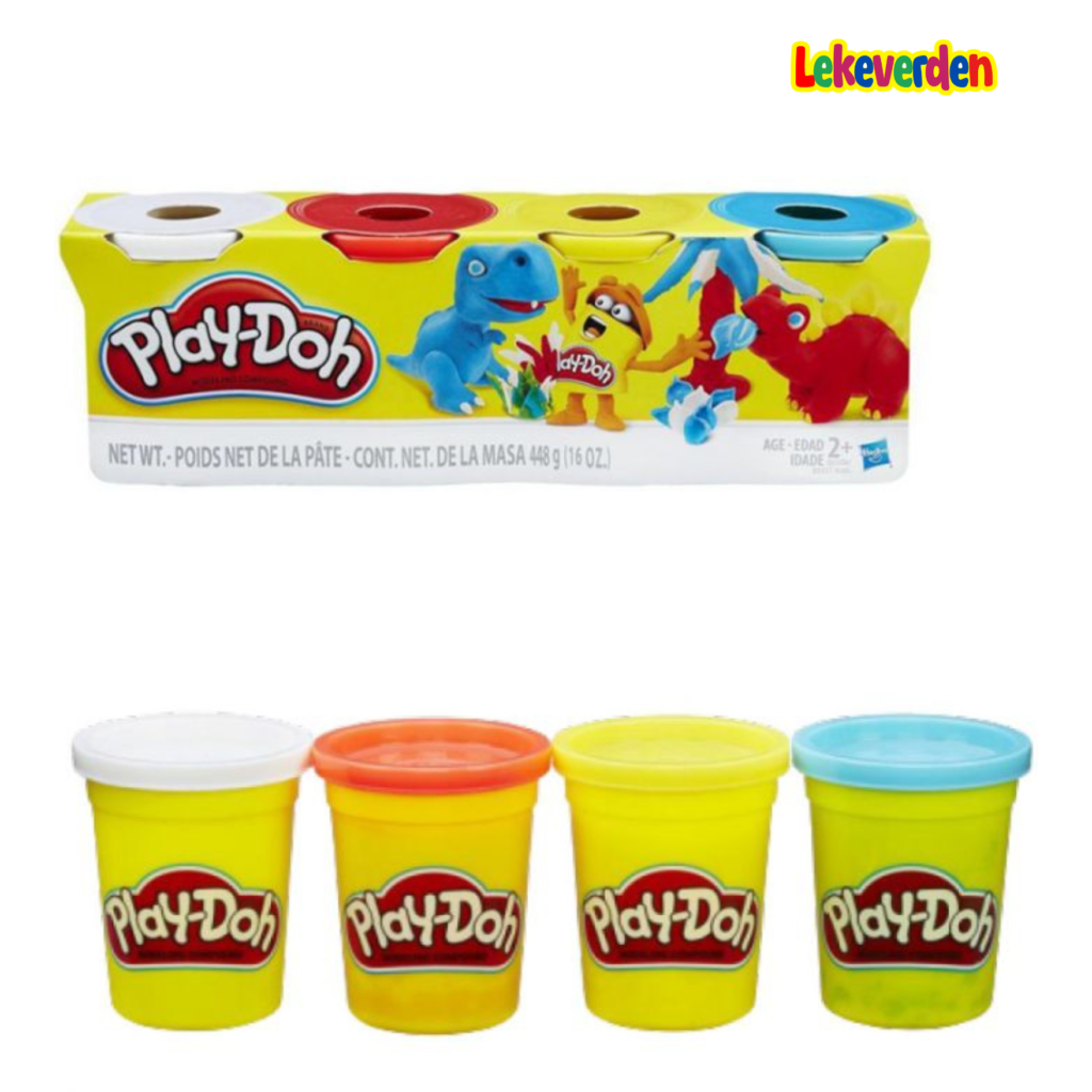 Play-Doh Lekeleire 4-pakning – Klassiske Farger | Kunstleker | Kunstleker gave til barn og tenåringer, jenter og gutter