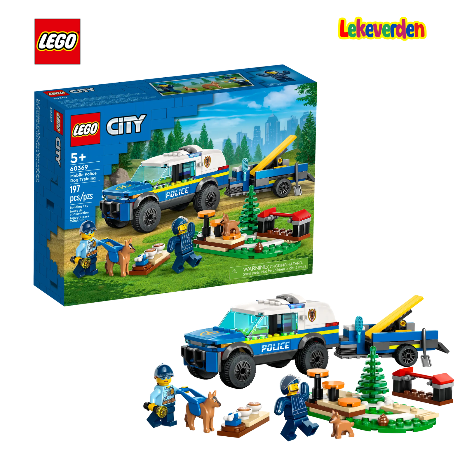 LEGO City 60369, Mobilt treningssett for politihunder | Nye LEGO® sett og leker | Offisielle LEGO® leker | Lego byggesett for barn 7-12 år | Samlegaveide for barn 7-12 år | Flerfarget