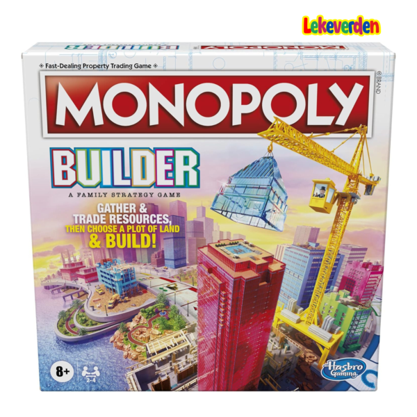 Monopoly builder (norsk)_Monopoly Builder brettspill for barn og voksne, strategispill, familiebrettspill, for barn 8 og oppover, 2-4 spillere_2