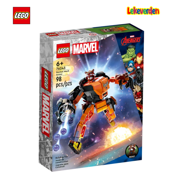 LEGO Marvel Super Heroes Rockets robotdrakt 76243 | Nye LEGO® sett og leker | Offisielle LEGO® leker | Lego byggesett for barn 5-12 år | Samlegaveide for barn 5-12 år_2