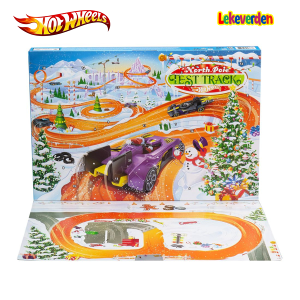 Hot wheels julekalender - 24 overraskelser - 6 hot wheels biler | Puslespill for barn | Brettspill for barn | Julegaveide til barn_3