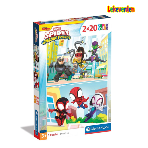 Clementoni spidey and his amazing friends puslespill 2x20 brikker | puslespill for barn | julegaveide til barn_3