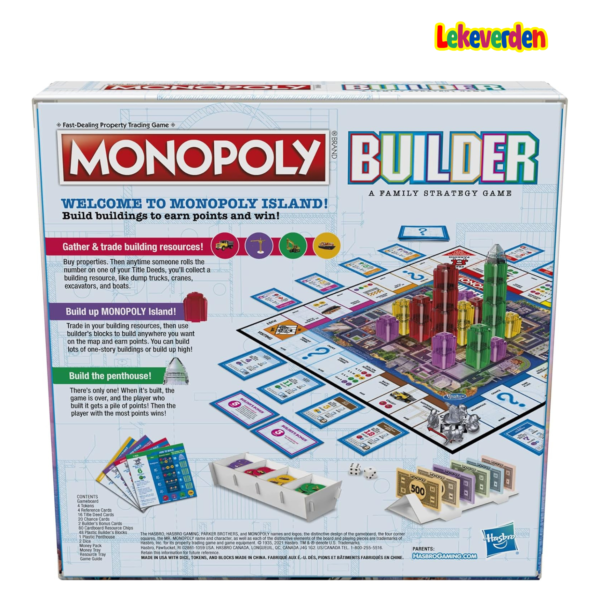 Monopoly builder (norsk)_Monopoly Builder brettspill for barn og voksne, strategispill, familiebrettspill, for barn 8 og oppover, 2-4 spillere_3