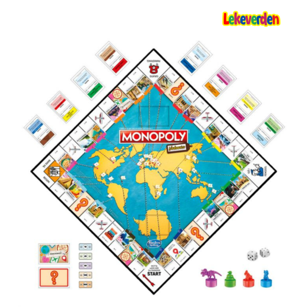 Monopoly verdenreise (norsk)_Monopoly Builder brettspill for barn og voksne, strategispill, familiebrettspill, for barn 8 og oppover, 2-4 spillere_4