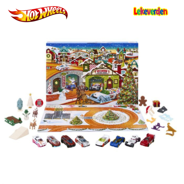 Hot wheels julekalender - 24 overraskelser - 6 hot wheels biler | Puslespill for barn | Brettspill for barn | Julegaveide til barn_5