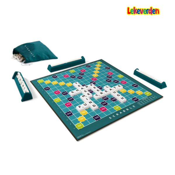 Scrabble (norsk) original brettspill_brettspill for barn og voksne, strategispill, familiebrettspill, for barn 10 og oppover, 2-4 spillere_6