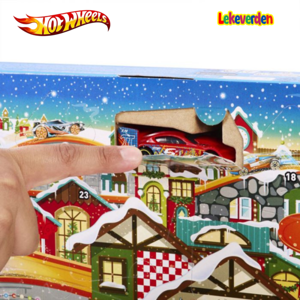 Hot wheels julekalender - 24 overraskelser - 6 hot wheels biler | Puslespill for barn | Brettspill for barn | Julegaveide til barn_6
