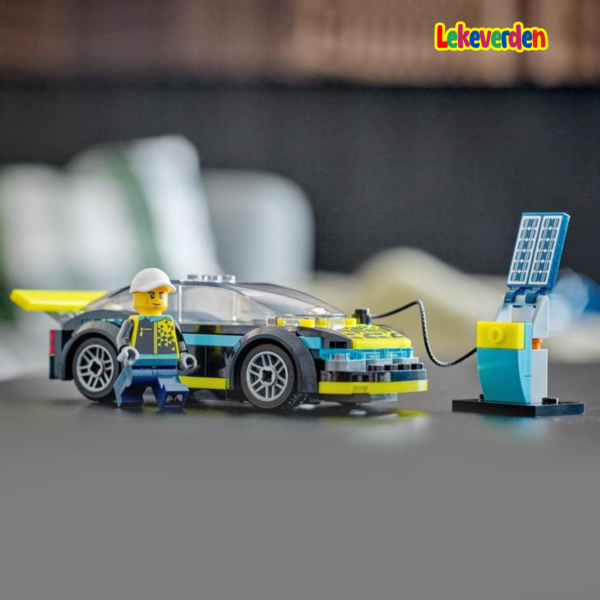 LEGO City elektrisk sportsbil 60383 | Byggelekesett (95 stk) | Byggesett for elektrisk sportsbil for 5+ | Flerfarget