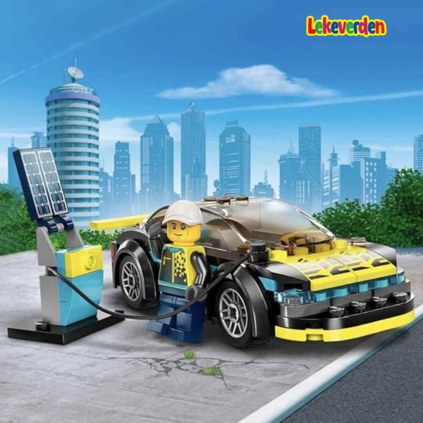 LEGO City elektrisk sportsbil 60383 | Byggelekesett (95 stk) | Byggesett for elektrisk sportsbil for 5+ | Flerfarget