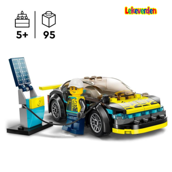 LEGO City elektrisk sportsbil 60383 | Byggelekesett (95 stk) | Byggesett for elektrisk sportsbil for 5+ | Flerfarget
