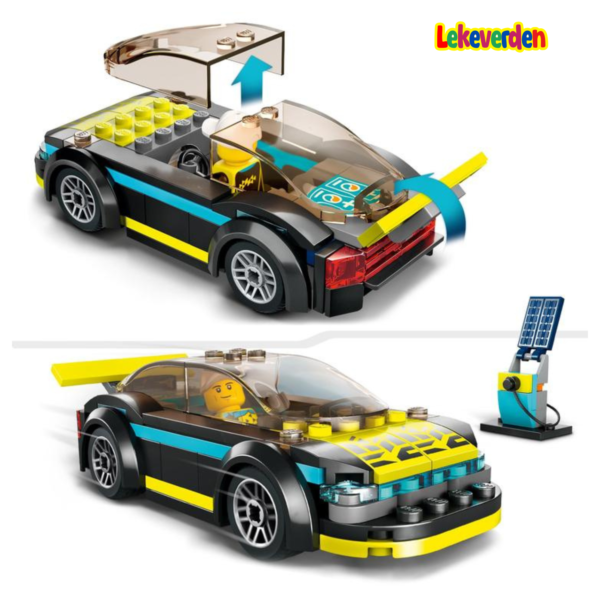LEGO City elektrisk sportsbil 60383 | Byggelekesett (95 stk) | Byggesett for elektrisk sportsbil for 5+ | Flerfarget