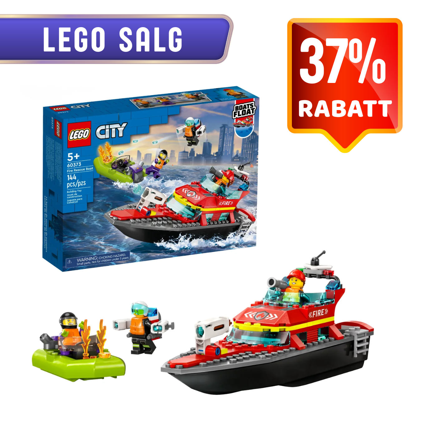 LEGO 60373 Brannvesenets redningsbat | LEGO City 60373