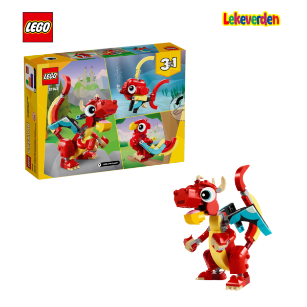 Lego creator 31145 rød drage | nye lego® sett og leker | offisielle lego®-leker | lego byggesett for barn 5-12 år | julegaver til barn 5-12 år | flerfarget_1