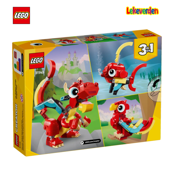 Lego creator 31145 rød drage | nye lego® sett og leker | offisielle lego®-leker | lego byggesett for barn 5-12 år | julegaver til barn 5-12 år | flerfarget_2