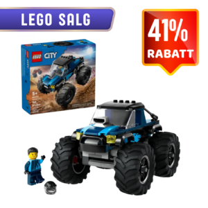 LEGO City blå monstertruck byggesett med store hjul og fører for tøff kjøretøylek