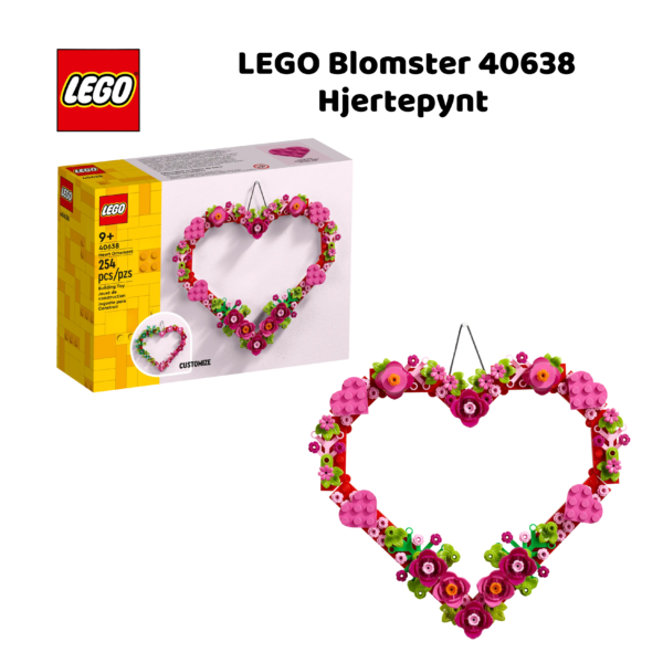 LEGO Blomster 40638 Hjertepynt | LEGO byggesett for barn fra 9 år og oppover | gaver til barn 9 år og popover_1