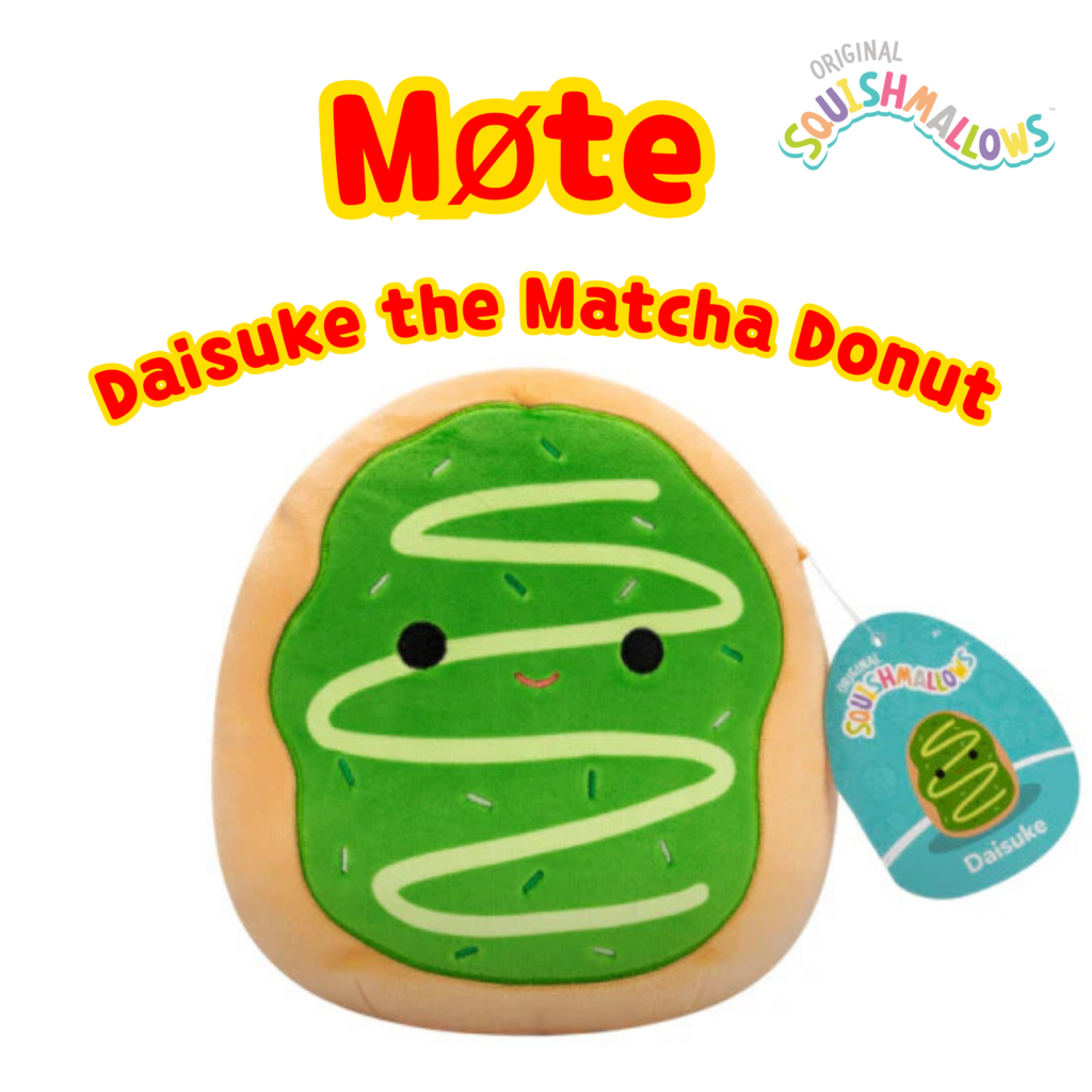 Beste gaver til barn 10 Squishmallows Daisuke the Matcha Donut | Squishmallows 19 cm (8-tommer) | Plysj samleobjekt myk og squishy ost utstoppet dyreleke – legg til troppen din – gave til barn, jenter og gutter