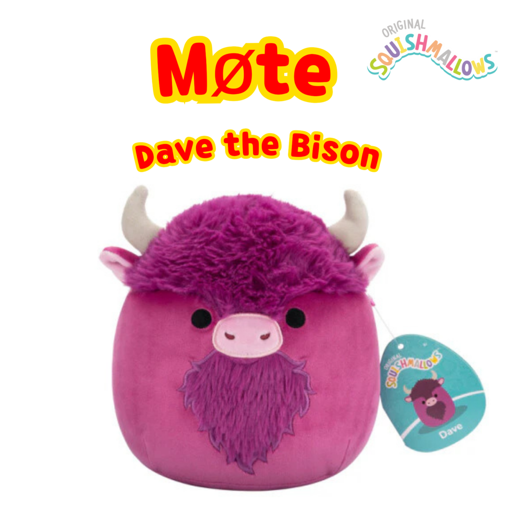 Beste gaver til barn 9 Squishmallows Dave the Bison | Squishmallows 19 cm (8-tommer) | Plysj samleobjekt myk og squishy ost utstoppet dyreleke – legg til troppen din – gave til barn, jenter og gutter