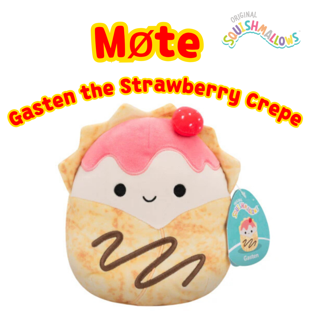 Beste gaver til barn 8 Squishmallows Gasten the Strawberry Crepe | Squishmallows 19 cm (8-tommer) | Plysj samleobjekt myk og squishy ost utstoppet dyreleke – legg til troppen din – gave til barn, jenter og gutter
