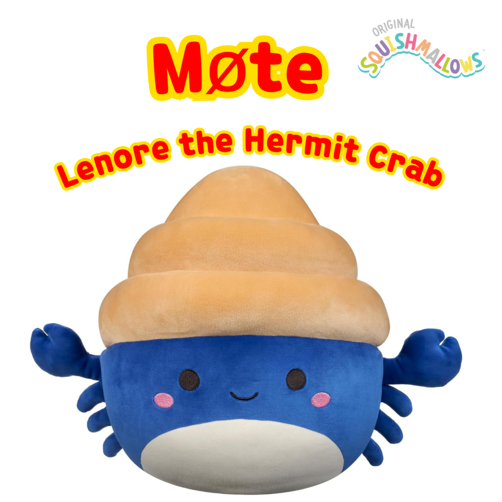 Beste gaver til barn 7 Squishmallows Lenore the Hermit Crab | Squishmallows 19 cm (8-tommer) | Plysj samleobjekt myk og squishy ost utstoppet dyreleke – legg til troppen din – gave til barn, jenter og gutter
