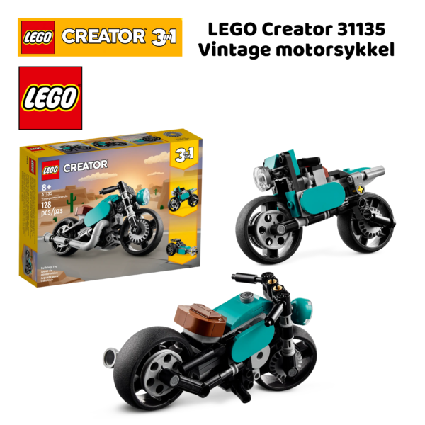 LEGO Creator 31135 Vintage motorsykkel | nye lego® sett og leker | offisielle lego®-leker | lego byggesett for barn 8-12 år | julegaver til barn 8-16 år _1