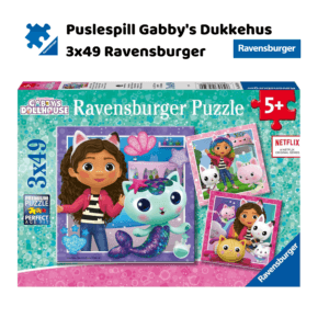 Puslespill gabby's dukkehus 3x49 brikker Ravensburger | Puslespill for barn og voksne | Puslespill for barn | Gaver til barn_1