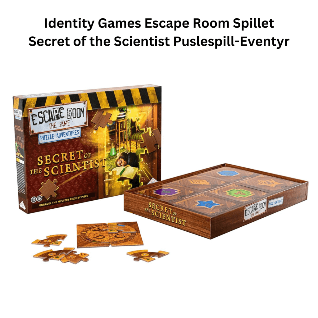 Escape Room Spillet Secret of the Scientist Puslespill-Eventyr- Identity Games | Brettspill for barn, voksne, familie | Interessant sinn, strategispill for hjem, reise