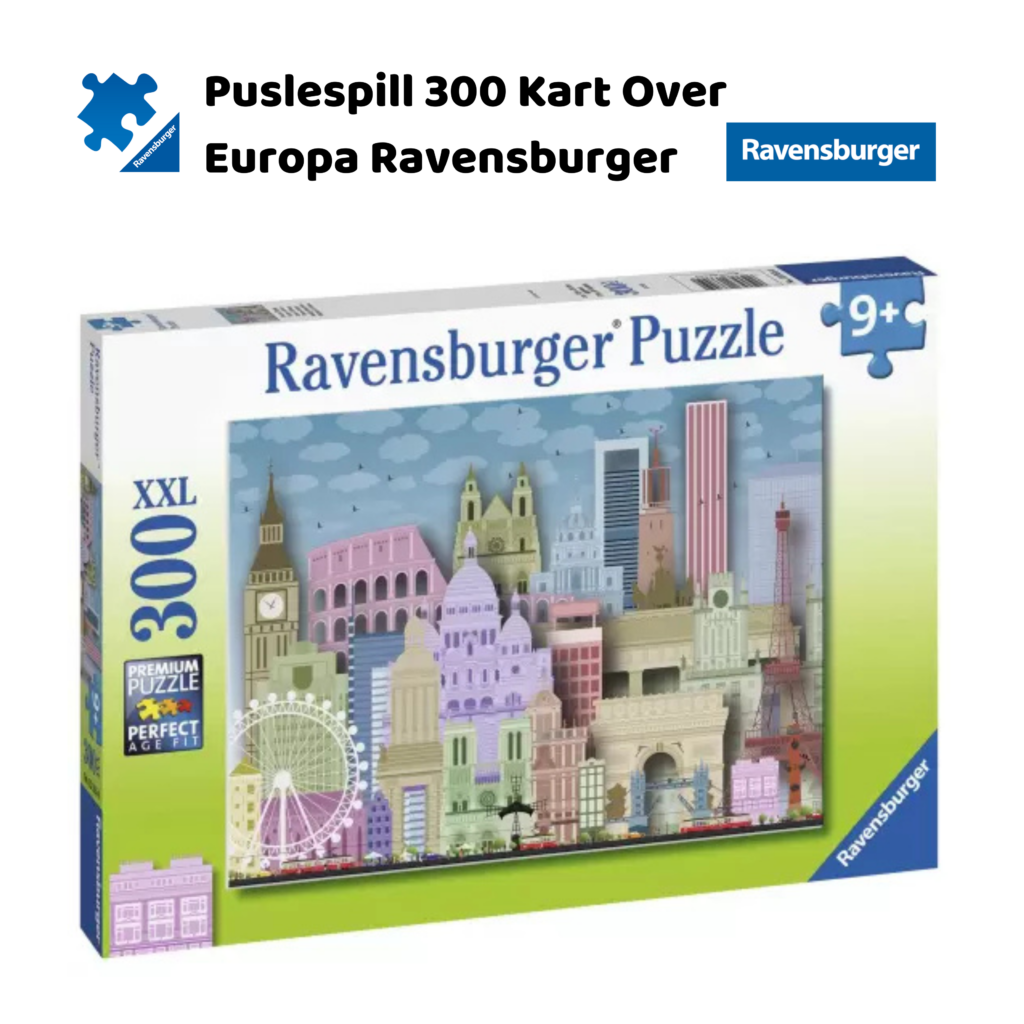 Beste gaver til barn 2 Puslespill europeiske skjønnheter 300 XXL brikker Ravensburger | Puslespill for barn og voksne | Puslespill for barn | Gaver til barn