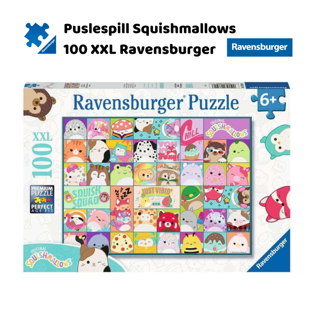 Puslespill squishmallows 100 XXL brikker Ravensburger | Puslespill for barn og voksne | Puslespill for barn | Gaver til barn