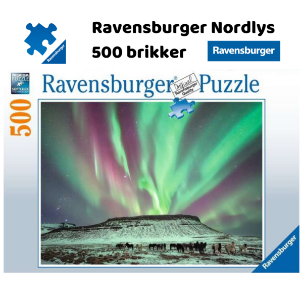 Puslespill nordlys 500 brikker Ravensburger | Puslespill for barn og voksne | Puslespill for barn | Gaver til barn_2