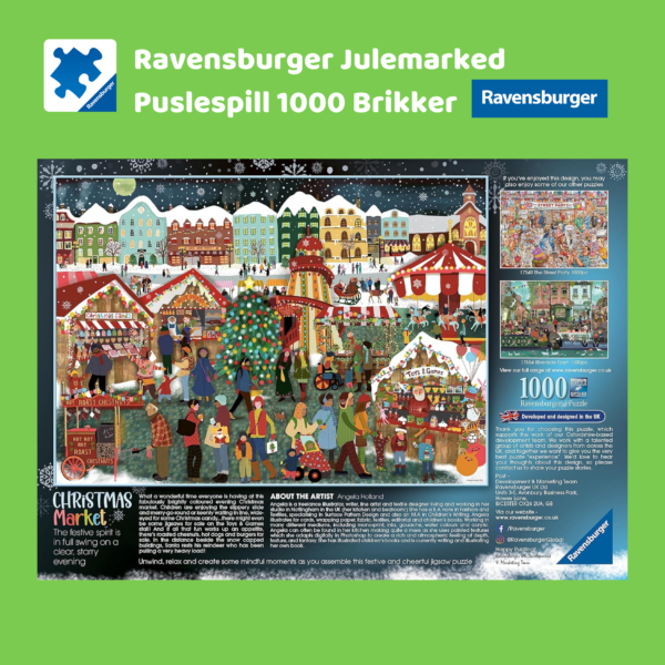 Puslespill julemarked 1000 brikker Ravensburger | Puslespill for barn og voksne | Puslespill for barn | Gaver til barn_3