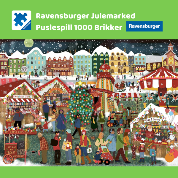 Puslespill julemarked 1000 brikker Ravensburger | Puslespill for barn og voksne | Puslespill for barn | Gaver til barn_4