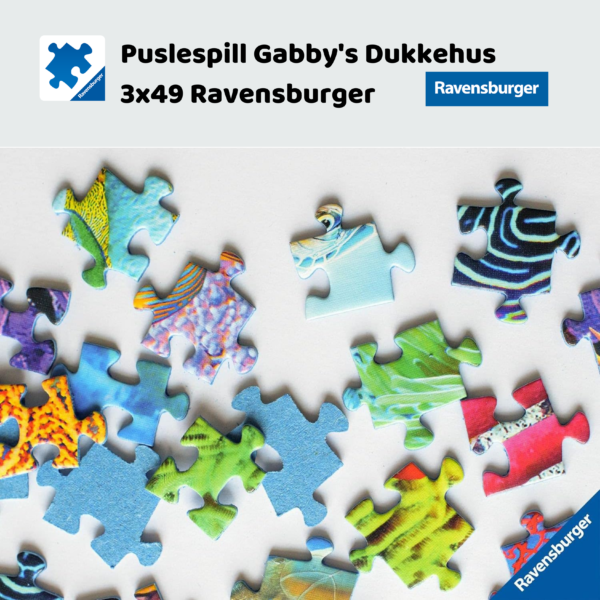 Puslespill gabby's dukkehus 3x49 brikker Ravensburger | Puslespill for barn og voksne | Puslespill for barn | Gaver til barn_5