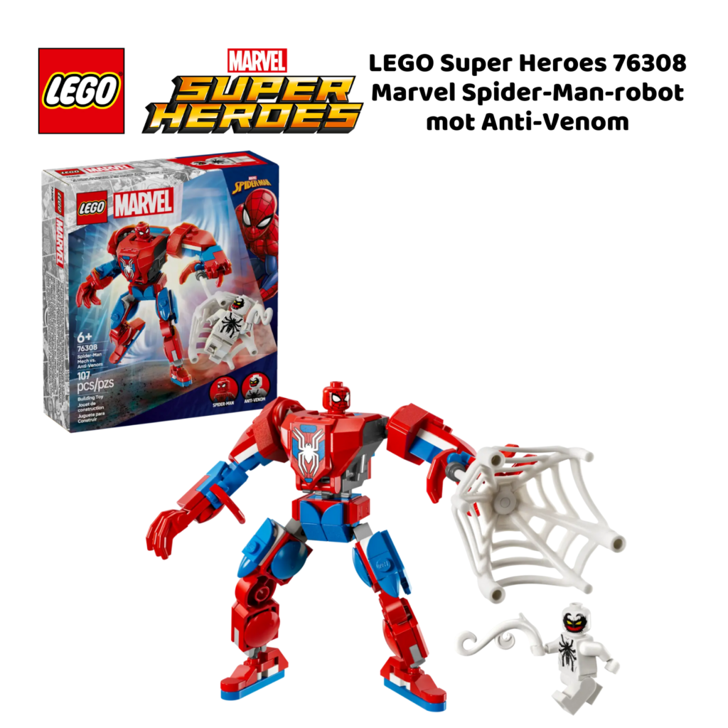 LEGO Super Heroes 76308 Marvel Spider-Man-robot mot Anti-Venom | Nye LEGO® sett og leker | Offisielle LEGO®-leker | LEGO byggesett for barn fra 6 år og oppover | gaver til barn 6 år og oppover