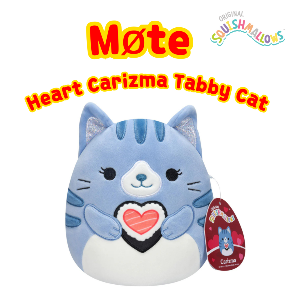 Squishmallows Carizma the Tabby Cat | Squishmallows 19 cm (8-tommer) | Plysj samleobjekt myk og squishy ost utstoppet dyreleke – legg til troppen din – gave til barn, jenter og gutter