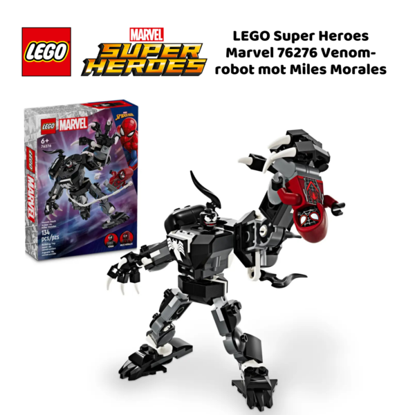 LEGO Super Heroes Marvel 76276 Venom-robot mot Miles Morales | LEGO byggesett for barn fra 6 år og oppover | gaver til barn 6 år og popover_1