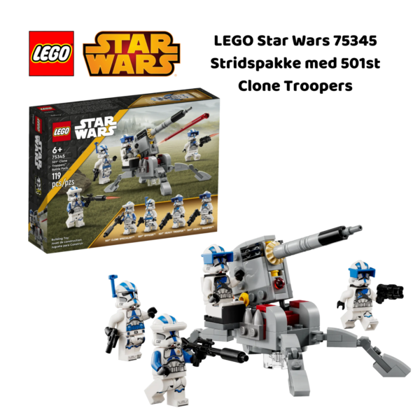 LEGO Star Wars 75345 Stridspakke med 501st Clone Troopers | LEGO byggesett for barn fra 6 år og oppover | gaver til barn 6 år og popover_1