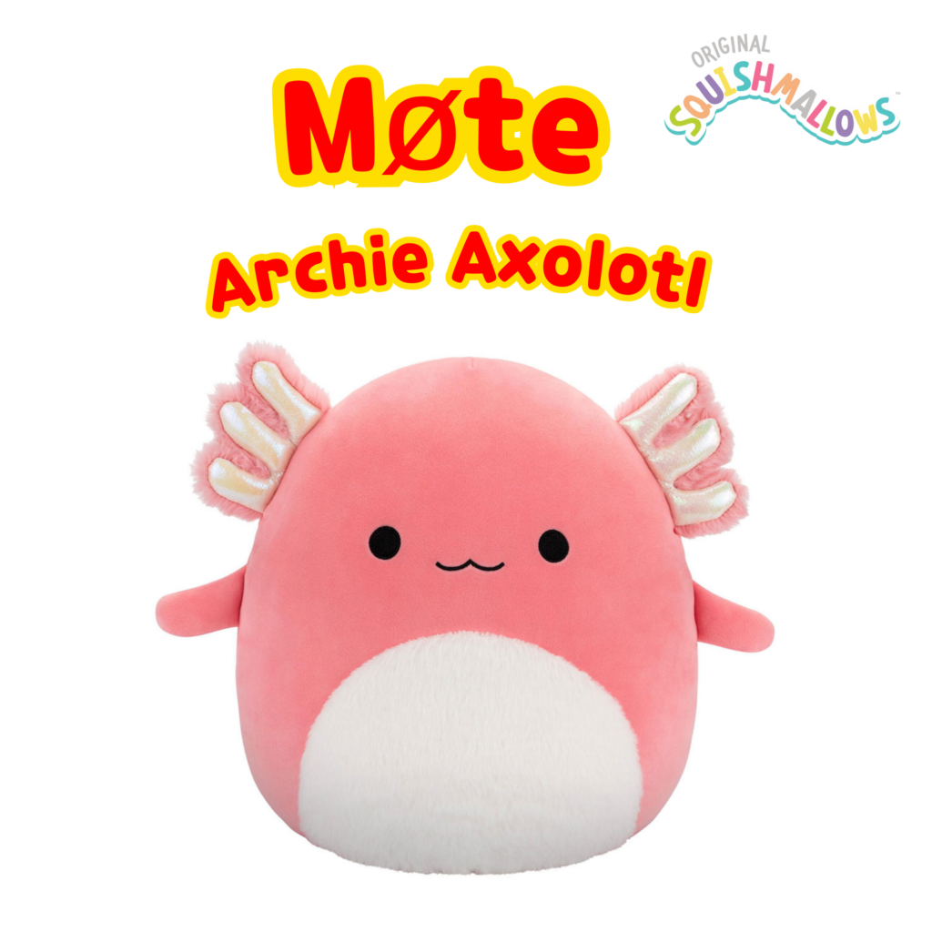 Squishmallows Archie the Axolotl | Squishmallows 30 cm (12-tommer) | Plysj samleobjekt myk og squishy ost utstoppet dyreleke – legg til troppen din – gave til barn, jenter og gutter