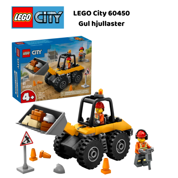 LEGO City 60450 Gul hjullaster | LEGO byggesett for barn fra 4 år og oppover | gaver til barn 4 år og popover_1