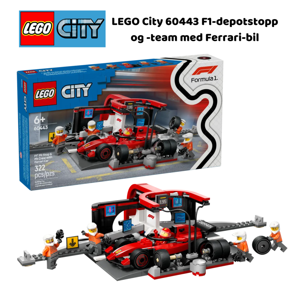 LEGO City 60443 F1-depotstopp og -team med Ferrari-bil | Nye LEGO® sett og leker | Offisielle LEGO®-leker | LEGO byggesett for barn fra 6 år og oppover | gaver til barn 6 år og oppover