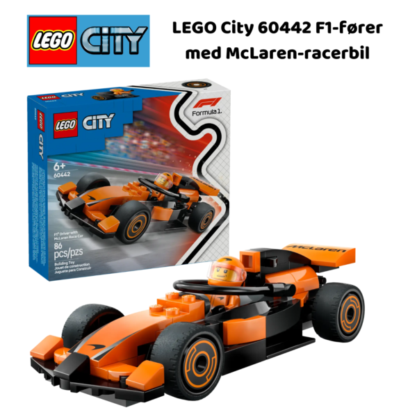LEGO City 60442 F1-fører med McLaren-racerbil | LEGO byggesett for barn fra 6 år og oppover | gaver til barn 6 år og popover_1