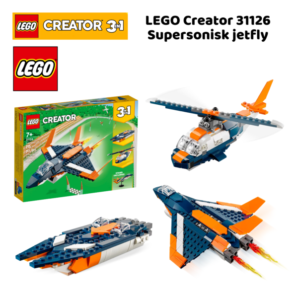LEGO Creator 31126 Supersonisk jetfly | nye lego® sett og leker | offisielle lego®-leker | lego byggesett for barn 7-14 år_1