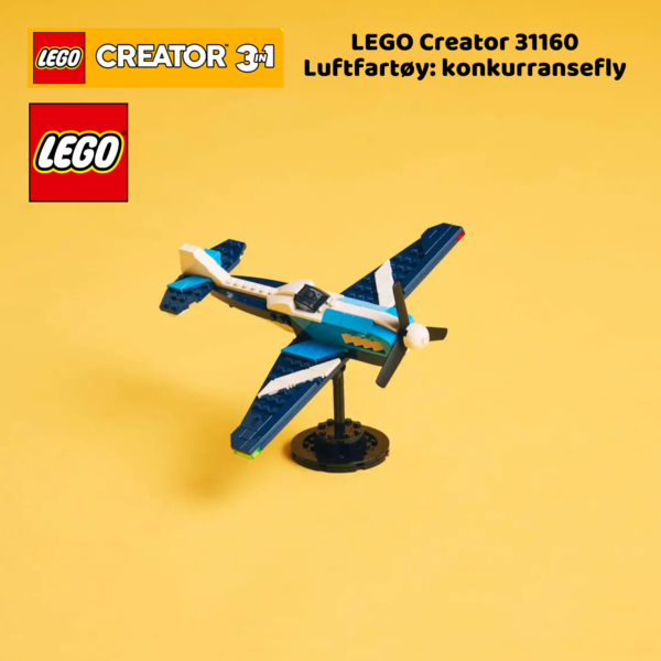LEGO Creator 31160 3-i-1 Luftfartøy: konkurransefly | LEGO byggesett for barn fra 7 år og oppover | gaver til barn 7 år og popover_10