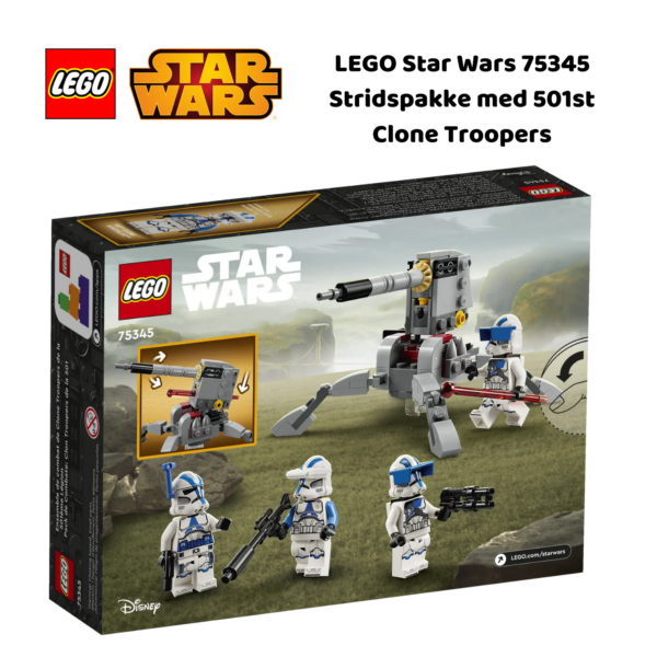 LEGO Star Wars 75345 Stridspakke med 501st Clone Troopers | LEGO byggesett for barn fra 6 år og oppover | gaver til barn 6 år og popover_2