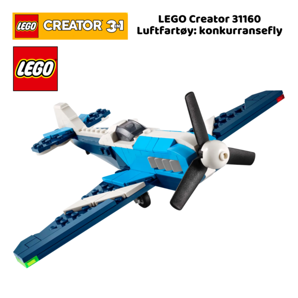 LEGO Creator 31160 3-i-1 Luftfartøy: konkurransefly | LEGO byggesett for barn fra 7 år og oppover | gaver til barn 7 år og popover_2